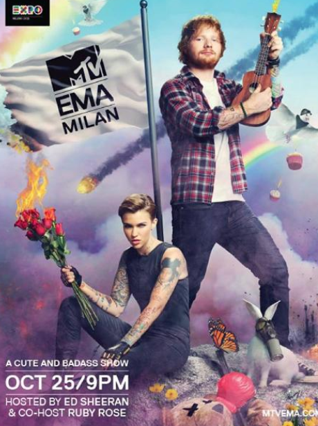Ed Sheeran Ruby Rose MTV EMAs 2015