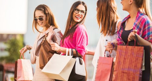 Girls shopping