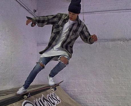 Justin Bieber Skateboarding Instagram