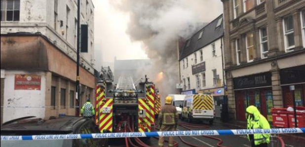 Fire in Newcastle City Centre