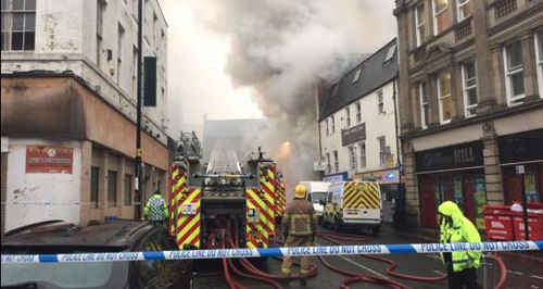 Fire in Newcastle City Centre