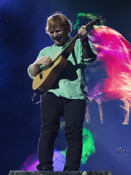 Ed Sheeran performing on his 'X Tour'