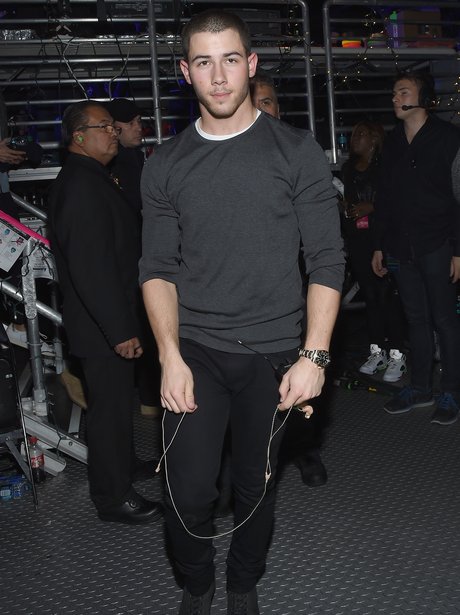 Nick Jonas backstage at Madison Square Garden