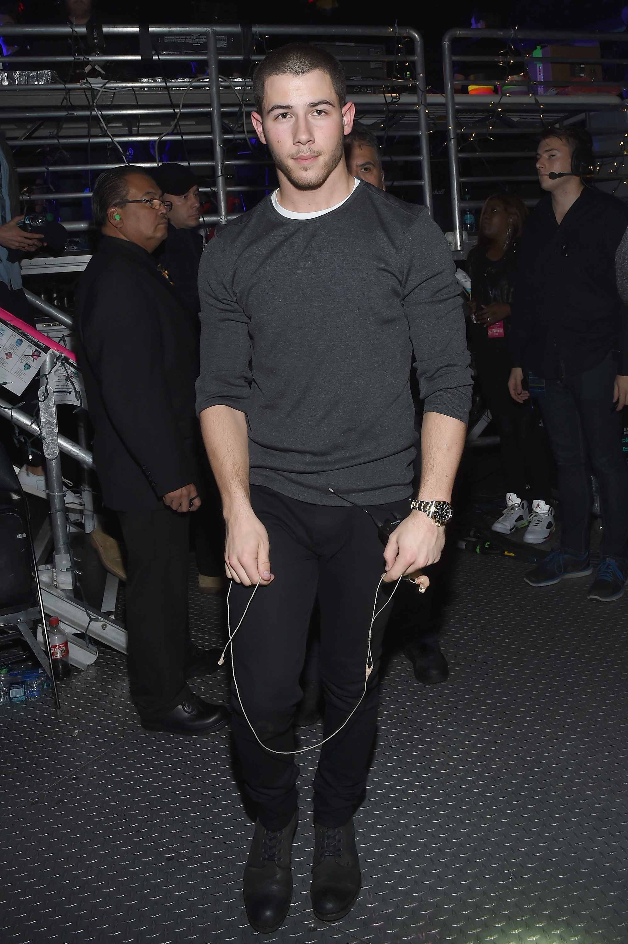 Nick Jonas backstage at Madison Square Garden