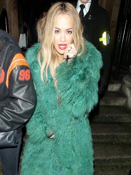 Rita Ora leaving One Mayfair London