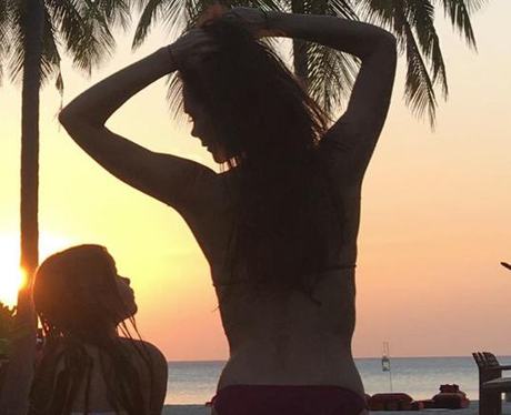 Victoria Beckham and Harper hoilday beach on insta