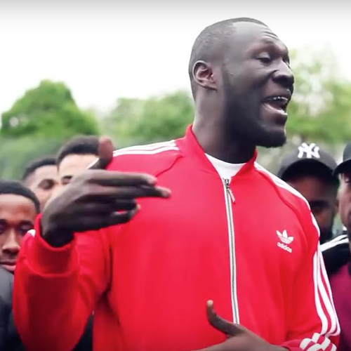 stormzy red tracksuit