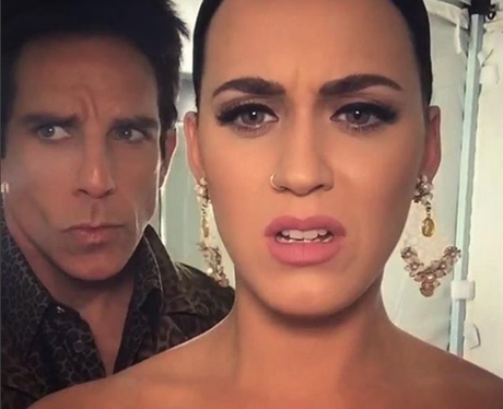 Ben Stiller and Katy Perry pose in post-Grammy sel