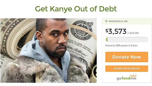 Kanye donations page 
