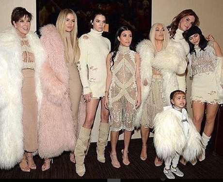Kardashian clan co-ordinate in neutral tones for Yeezy Season 3 launch and look STUNNING.