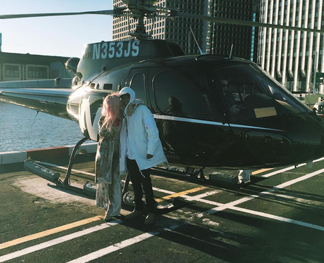 That's one way to spend Valentine's Day - Kylie Jenner and Tyga go for a helicopter ride!