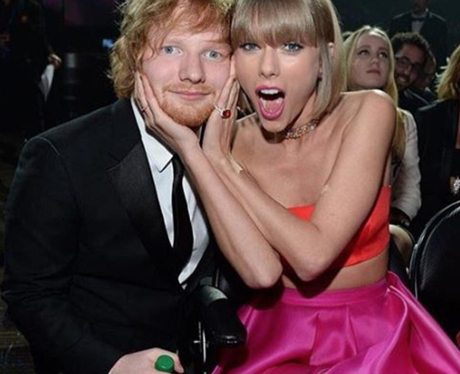 Taylor Swift and Ed Sheeran at The Grammys 2016