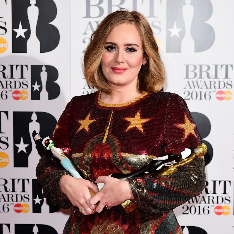 Adele with her awards The Brits 2016