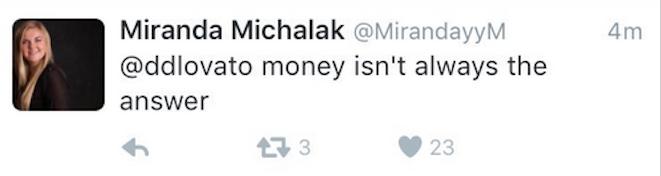Demi Liked Tweet About Money Isn't Everything