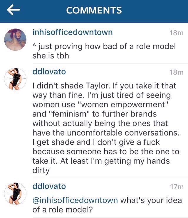 Demi Lovato Says She Didn't Throw Shade