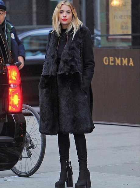Ashley Benson stuns in all black outfit in New Yor