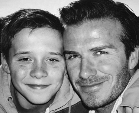 David and Brooklyn Beckham throwback