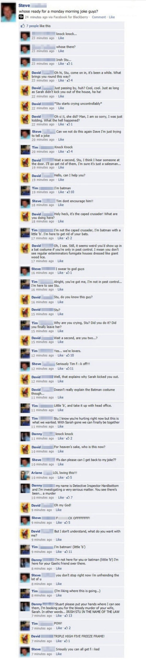 Facebook Knock, Knock Joke Viral