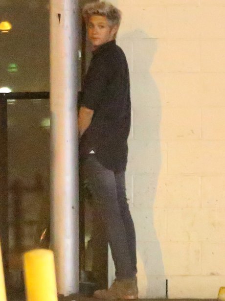 Niall Horan urinating in the street