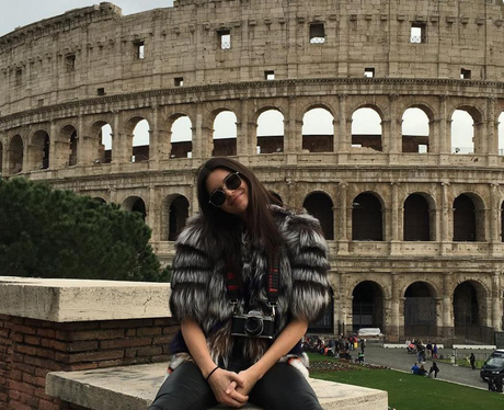 Kendall Jenner outside the Rome coliseum