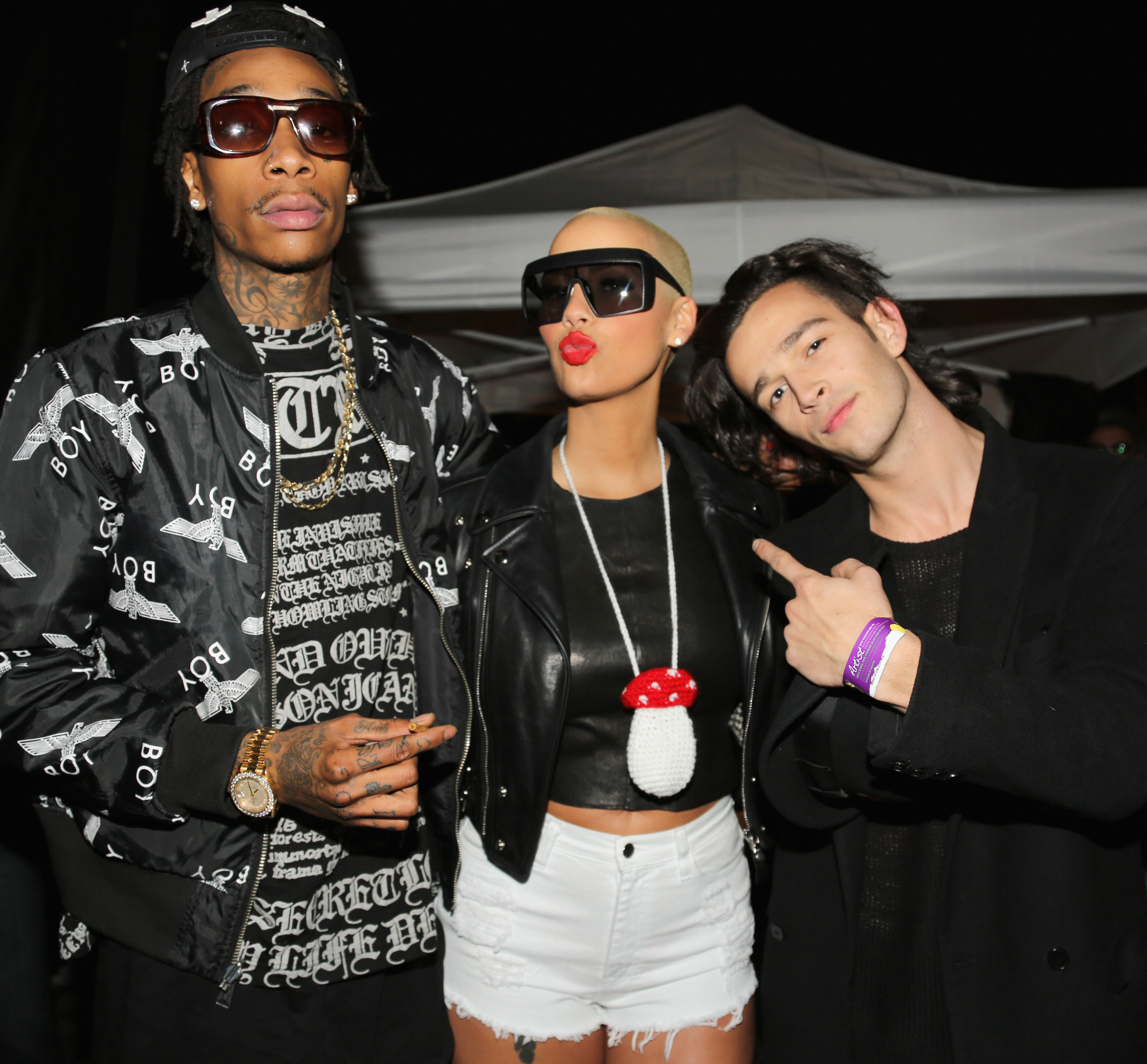 Wiz Khalifa, Amber Rose and Matt Healy