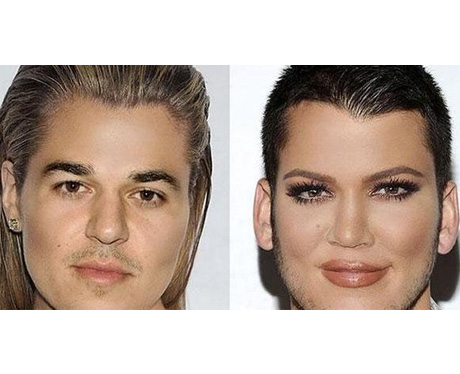 Khloe Kardashian face swaps with Rob Kardashian