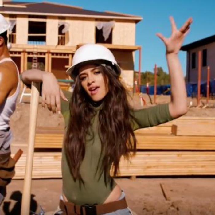 work from home song girl in green?