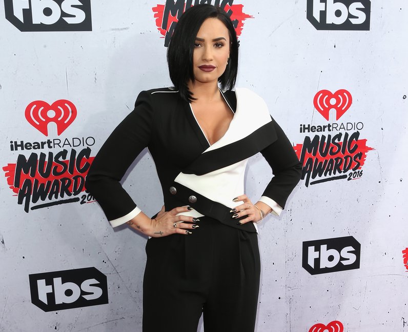 Demi Lovato on the red carpet at iHeart Radio awar