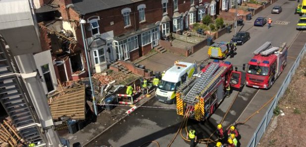 Aerial view of the scene
