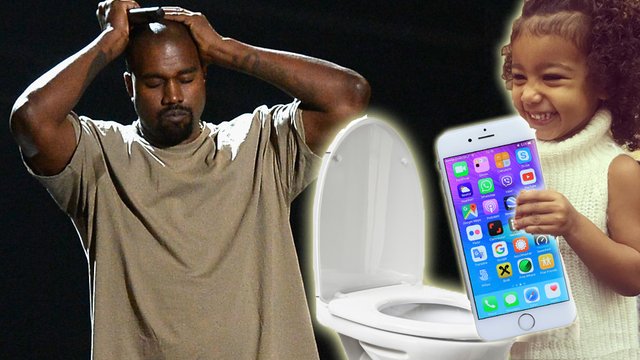 North West Kanye Phone Toilet