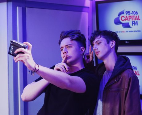 Troye Siven and Roman Kemp in the Capital studio