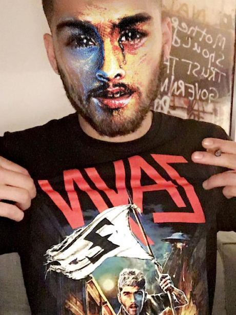Zayn face swaps with his own merch