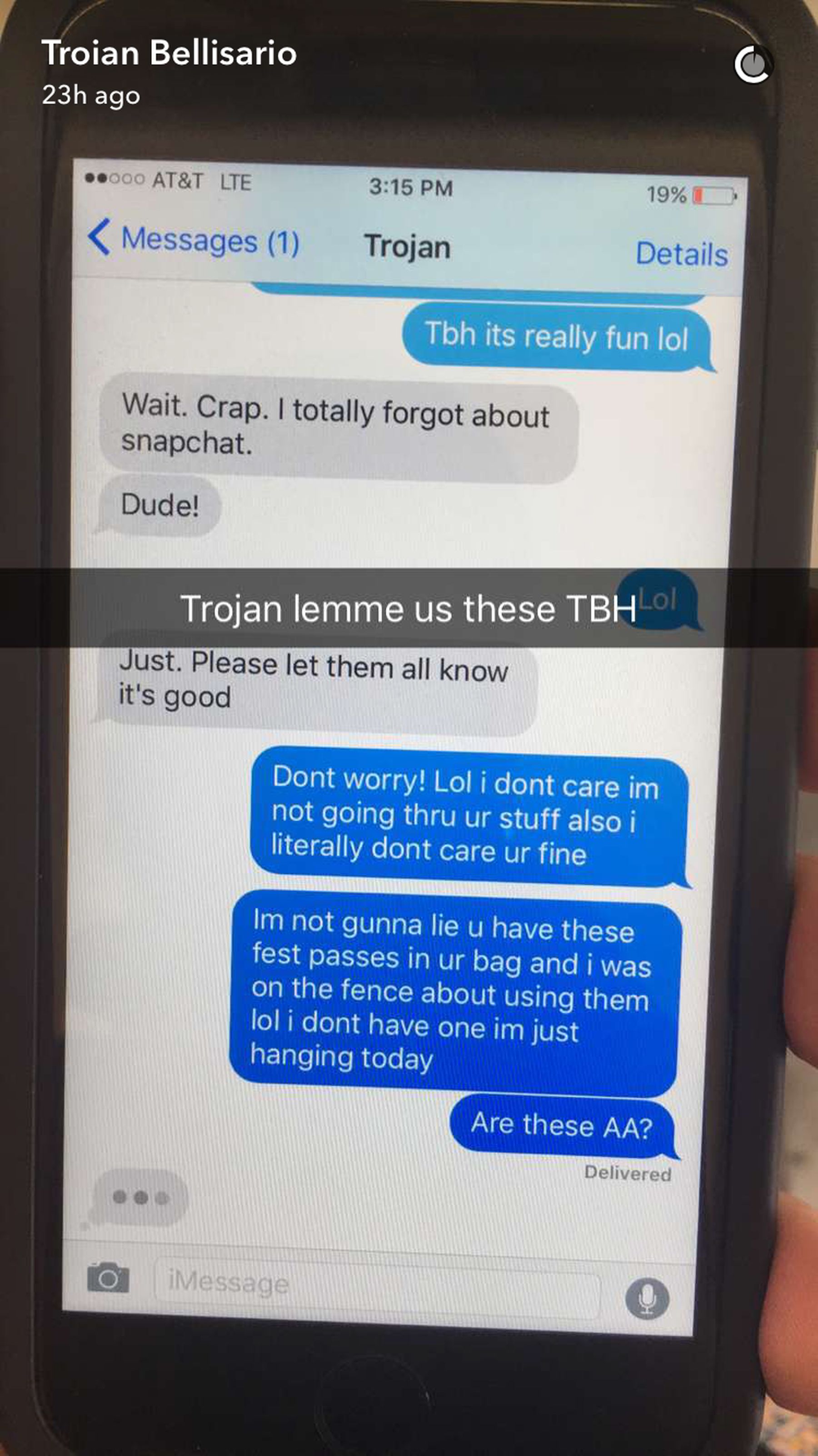 Troian's phone hack at Coachella