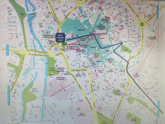 Leicester City Parade map