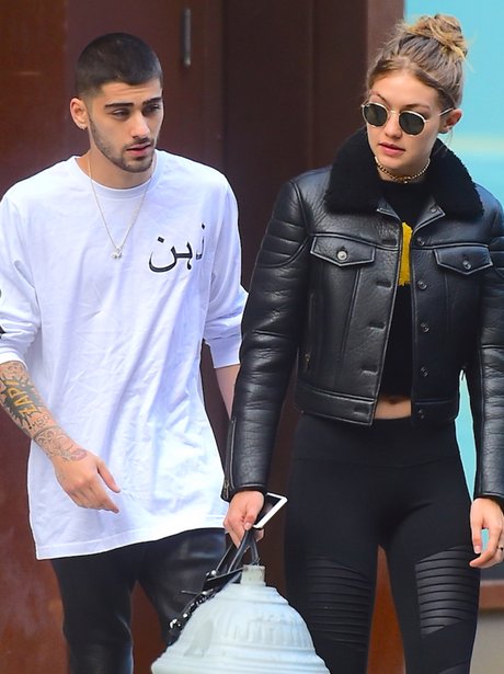 Gigi Hadid and Zayn Malik match in black leather