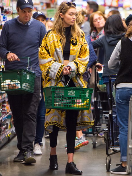 Gigi Hadid goes shopping in Whole Foods