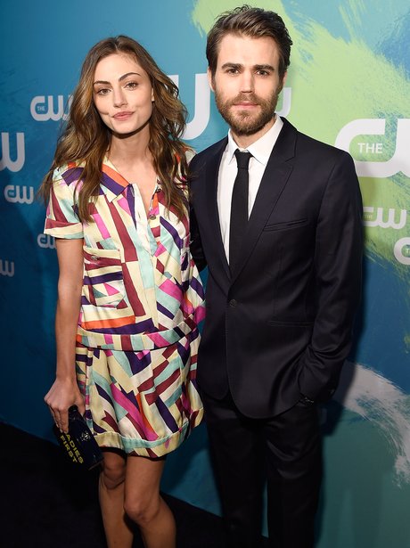 Paul Wesley and girlfriend, Phoebe Tonkin at The C