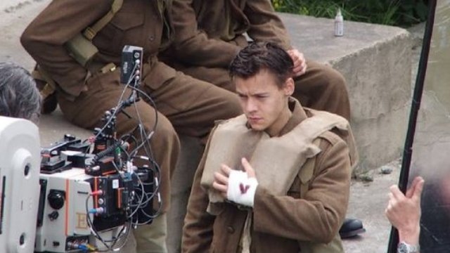 Harry Styles on set of Dunkirk film