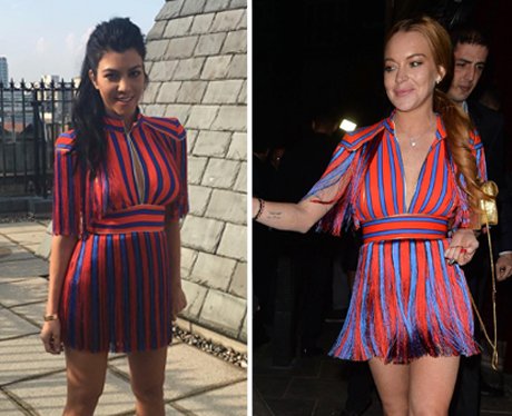 Kourtney Kardashian versus Lindsay Lohan in face f