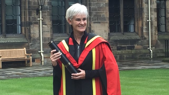 Judy Murray gets her degree at Glasgow Uni