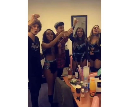 Little Mix girls do shots to celebrate Jesy's birt