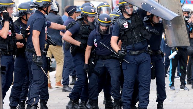 Riot police in Marseille at Euro 16
