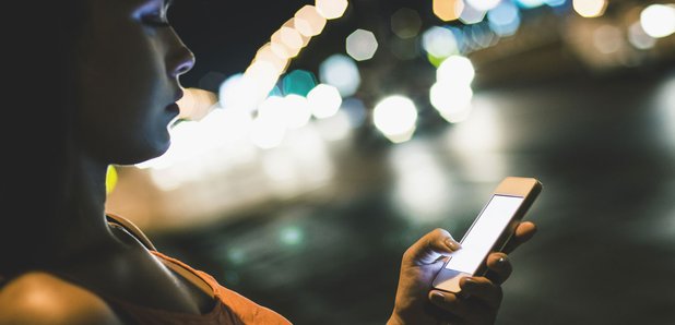 smartphone, girl, night