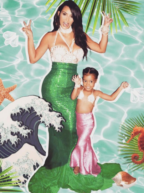 Kim Kardashian-West and North West dress up as mer