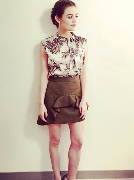 Lucy Hale looks incredible before press interviews