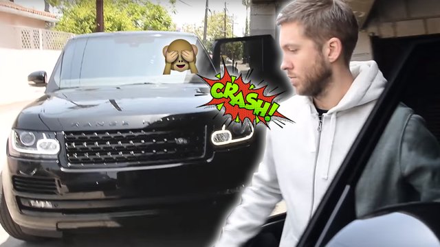 Calvin Harris Damages Car