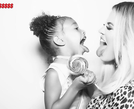 Khloe Kardashian and North West in Photo Booth at