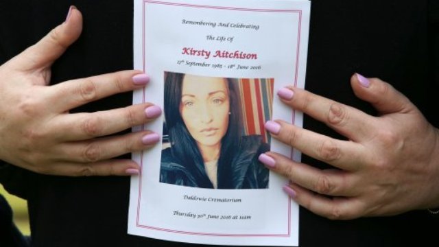 Mourner at Kirsty Aitchison's funeral