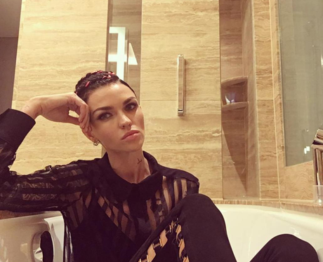 Ruby Rose poses in the bath