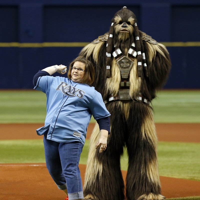 Houston Astros v Tampa Bay Rays Candace 'Chewbacca Mom' Payne